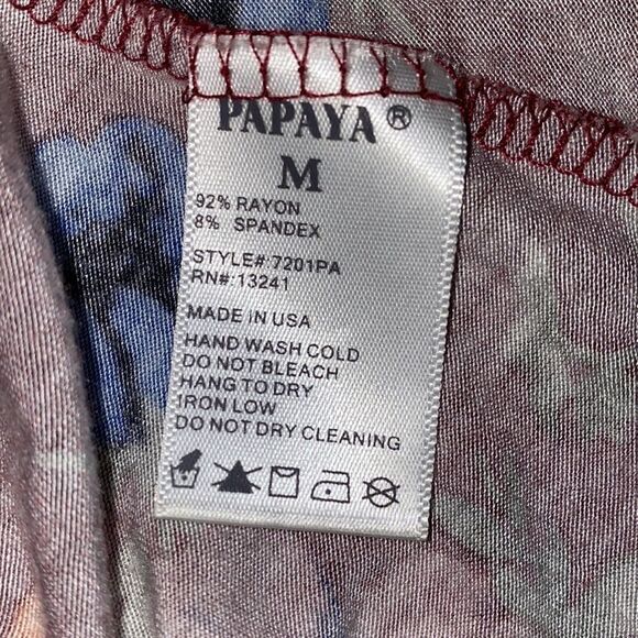 Papaya Floral Cold Shoulder Tank Top Brown Multicolor Size M - Picture 6 of 6